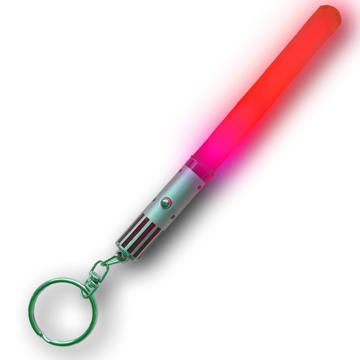 LED SABERS LIGHTSABER KEYCHAIN LIGHT UP LED STAR WARS Glowing Light Saber Key Chain -  8 COLOR MODES: Green, Blue, Red, Baby Blue, Pink, Yellow, White, Rainbow