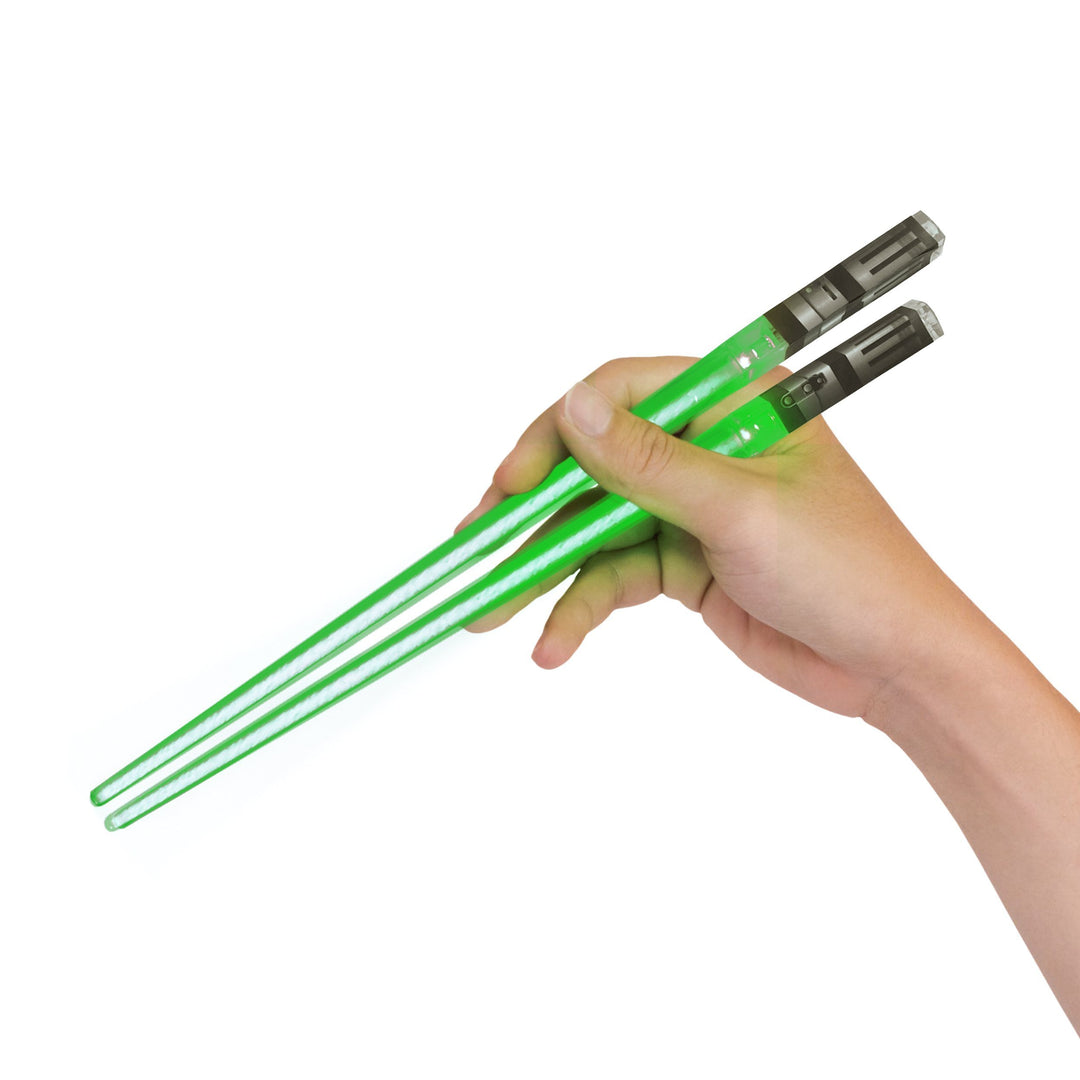 LIGHTSABER CHOPSTICKS LIGHT UP STAR WARS LED Glowing Light Saber Chop Sticks REUSABLE Sushi Lightup Sabers - Removable Handle - 1 Pair