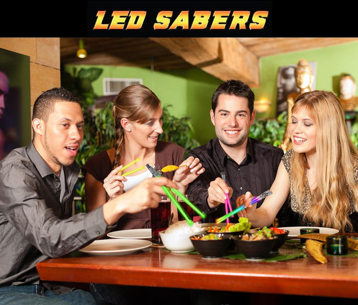 SABERCHOPS Lightsaber Chopsticks Reusable - Gift Box and Soft Carry Case - BONUS FREE DARTH VADER KEYCHAIN & BOTTLE OPENER