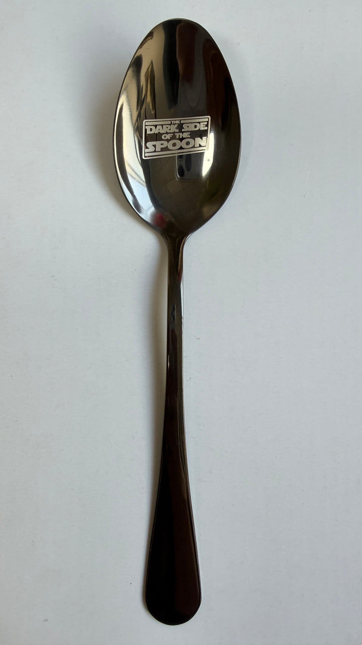 The Dark Side of the Spoon – Star Wars Inspired Engraved Stainless Steel Spoon – Funny Kitchen Gift