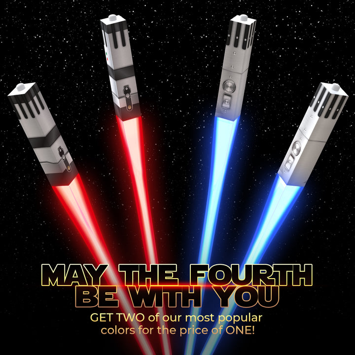 Chopsaber Lightsaber Chopsticks Light Up LED Reusable - 2 Pairs