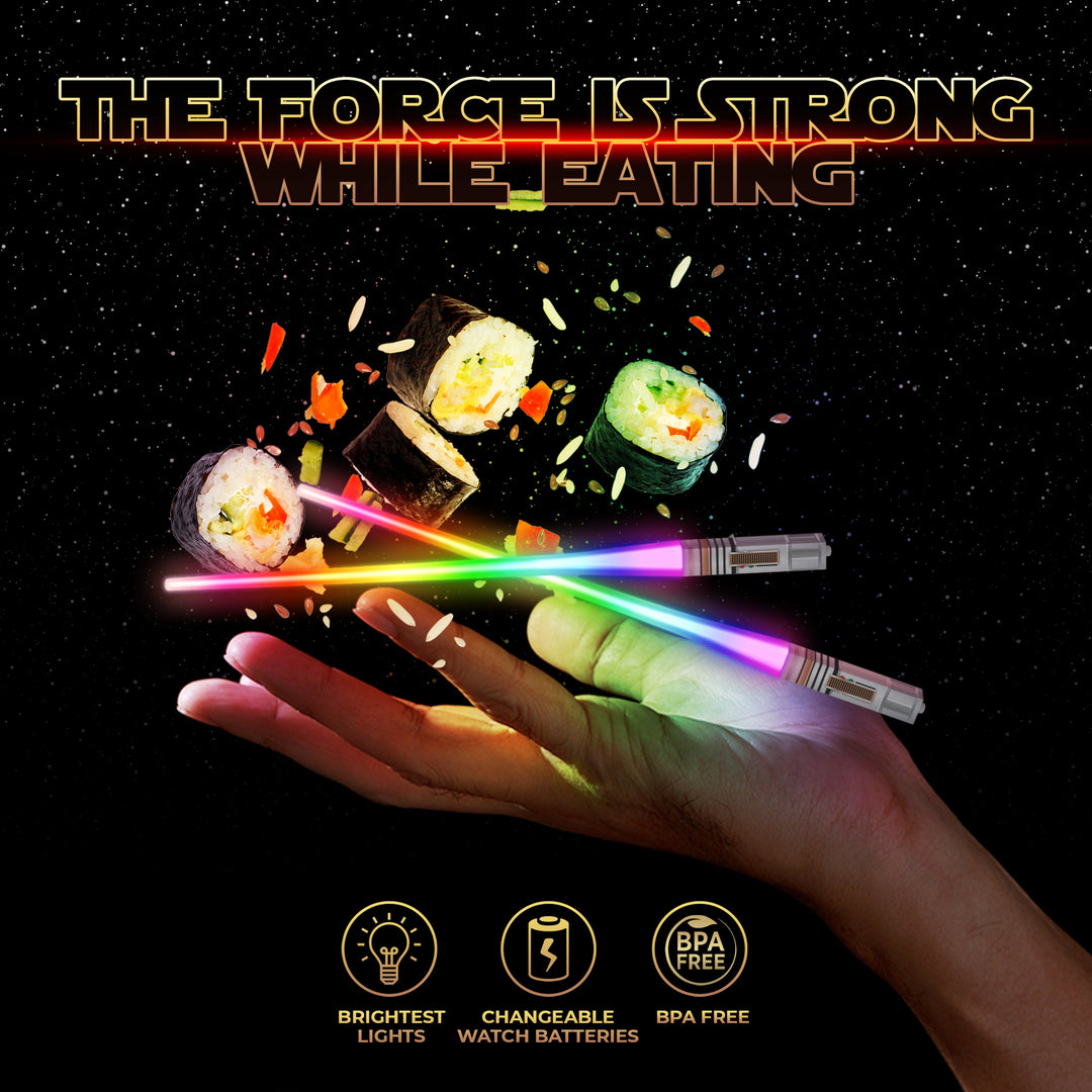 ChopSabers LIGHTSABER CHOPSTICKS Reusable - 8 Color Changing Modes - UPC 746211027176