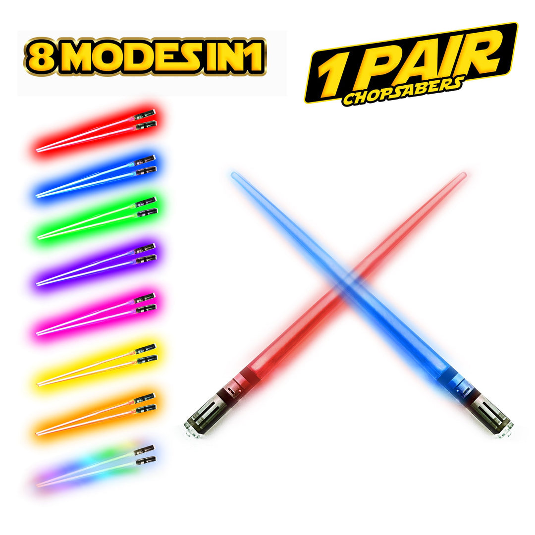 Chopsaber LIGHTSABER CHOPSTICKS LIGHT UP STAR WARS LED Glowing Light Saber Chop Sticks REUSABLE Sushi Lightup Sabers 1 Pair