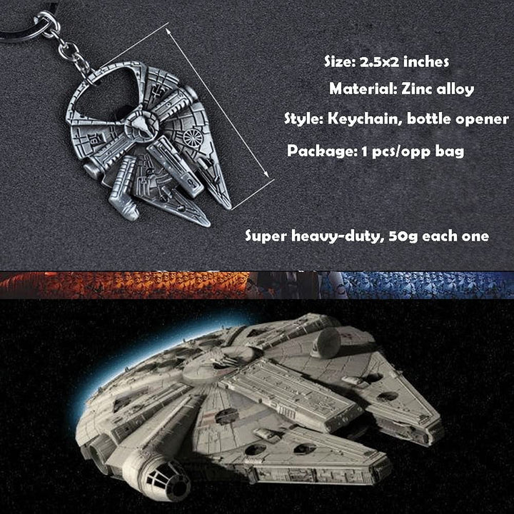 MELLENNIUM FALCON Keychain and Bottle Opener Decorative Metal