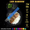 LIGHTSABER CHOPSTICKS LIGHT UP STAR WARS LED Glowing Light Saber Chop Sticks REUSABLE Sushi Lightup Sabers - Removable Handle - 2 Pairs