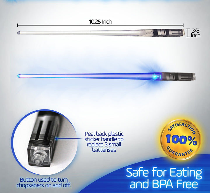 Chopsaber LIGHTSABER CHOPSTICKS LIGHT UP STAR WARS LED Glowing Light Saber Chop Sticks REUSABLE Sushi Lightup Sabers 1 Pair