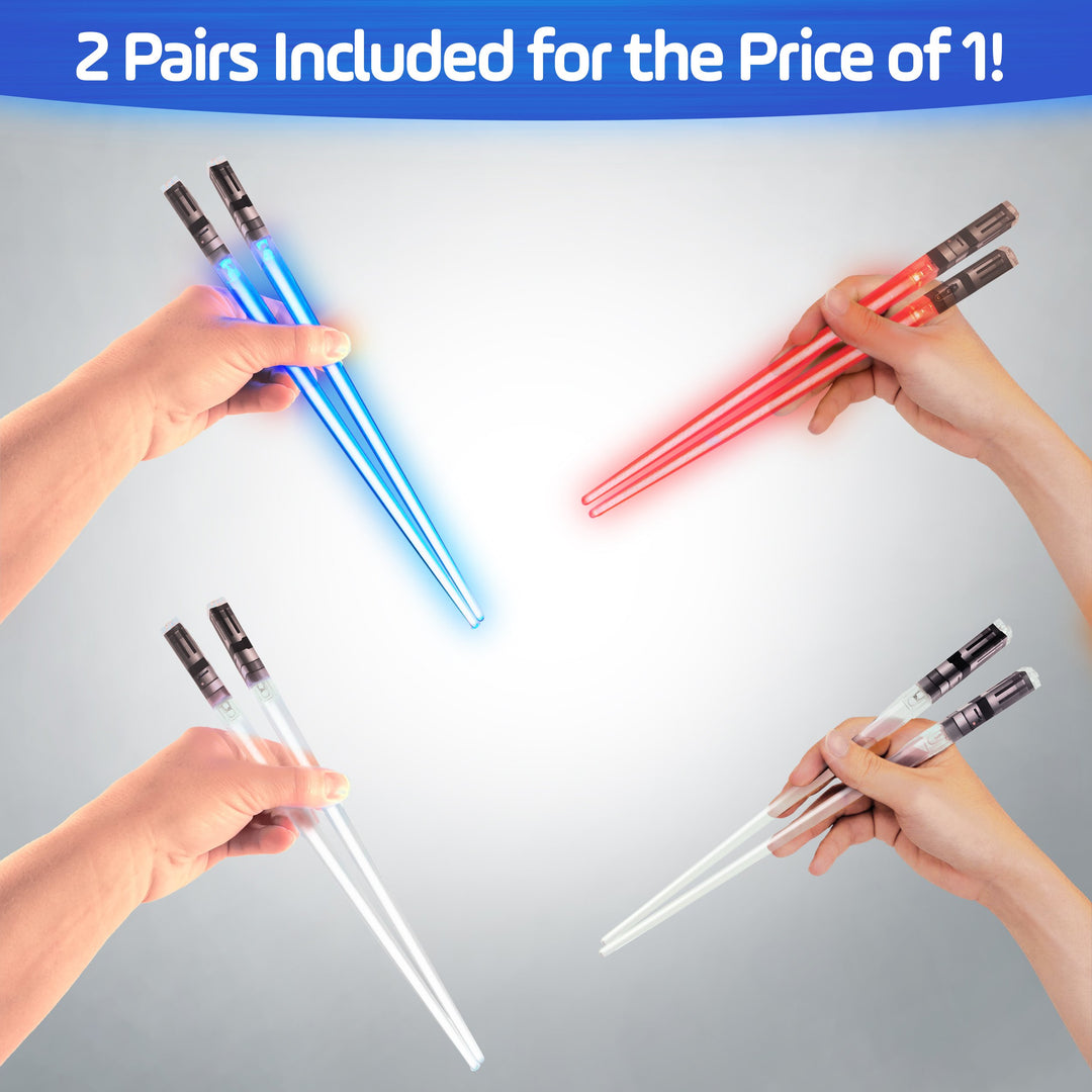 Chopsaber Lightsaber Chopsticks Light Up LED Reusable - 2 Pairs