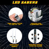 LIGHTSABER CHOPSTICKS LIGHT UP STAR WARS LED Glowing Light Saber Chop Sticks REUSABLE Sushi Lightup Sabers - Removable Handle - 2 Pairs